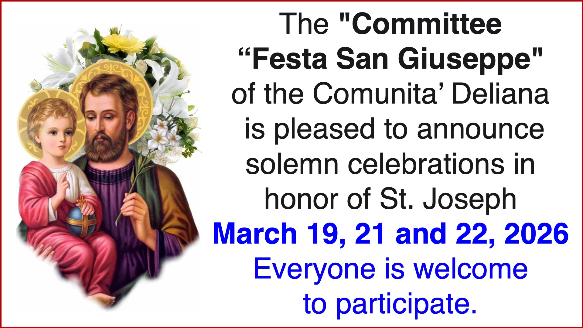 S. Giuseppe 2026